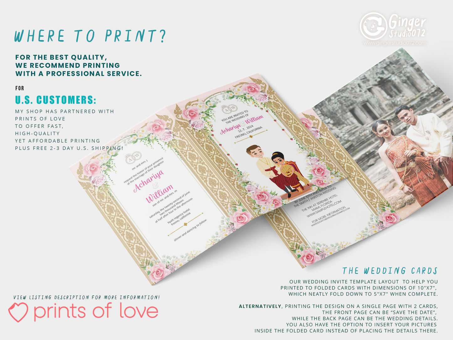 Cute Asian, Khmer, Lao, Thai Wedding invitation, E-Invite template #sewc230108