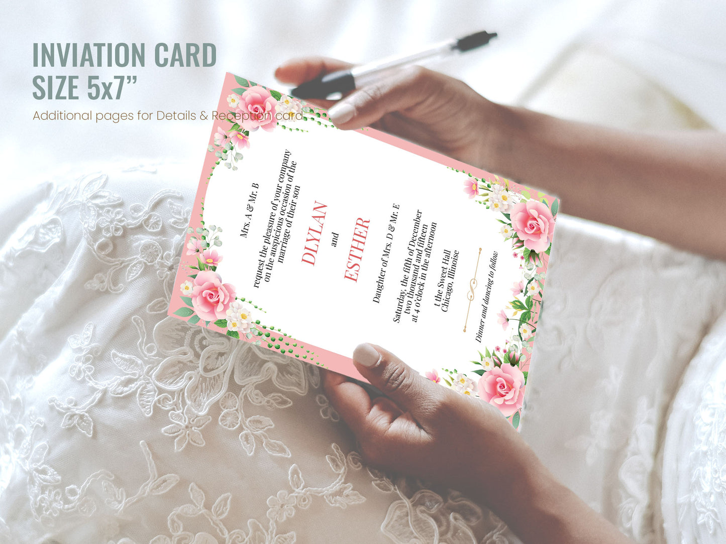 Cute Wedding Invitation, E-invitation, Digital Template set #ctwd221101