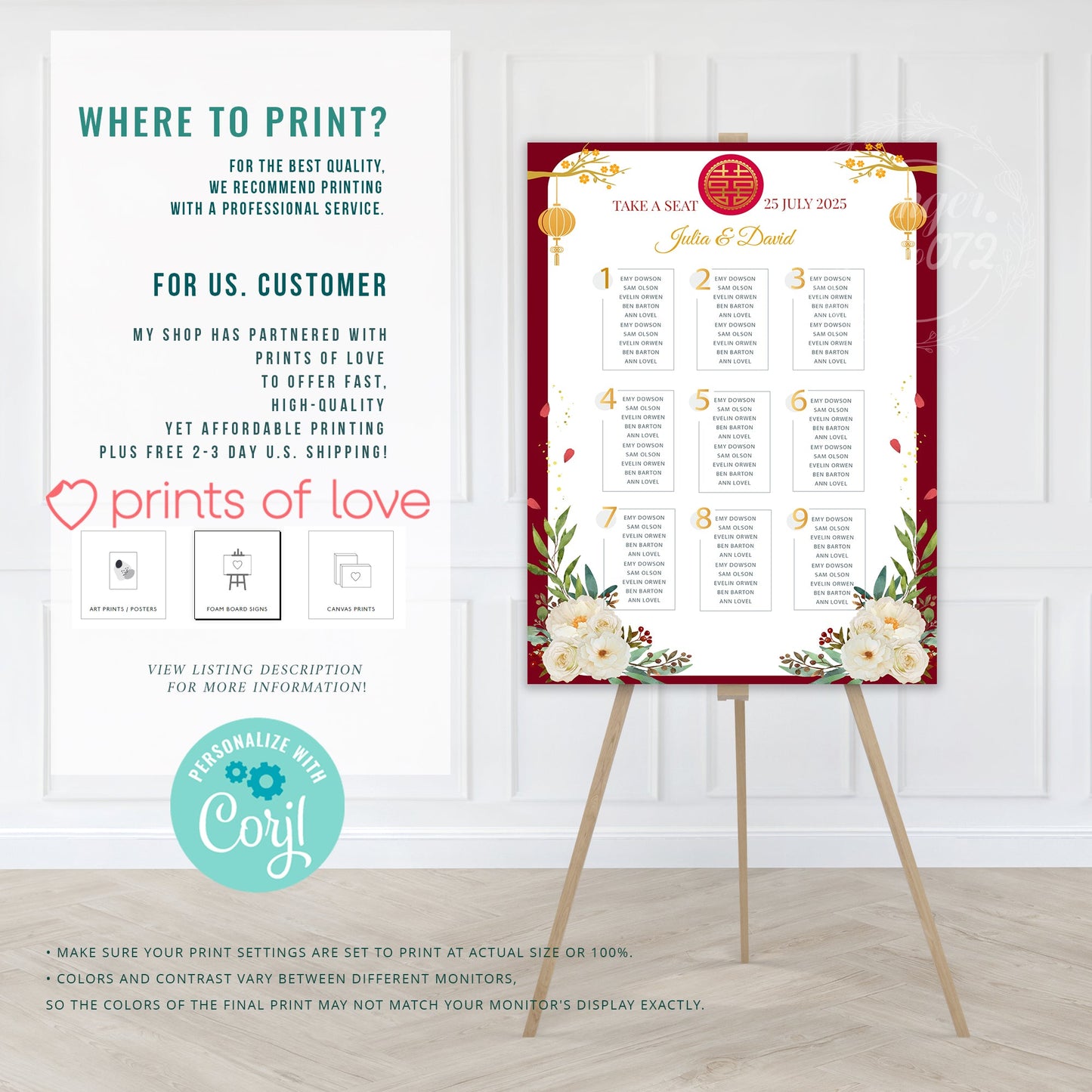 Cute Tea Party Table Seat Signage, Digital Welcome signage template #tbsp2310001