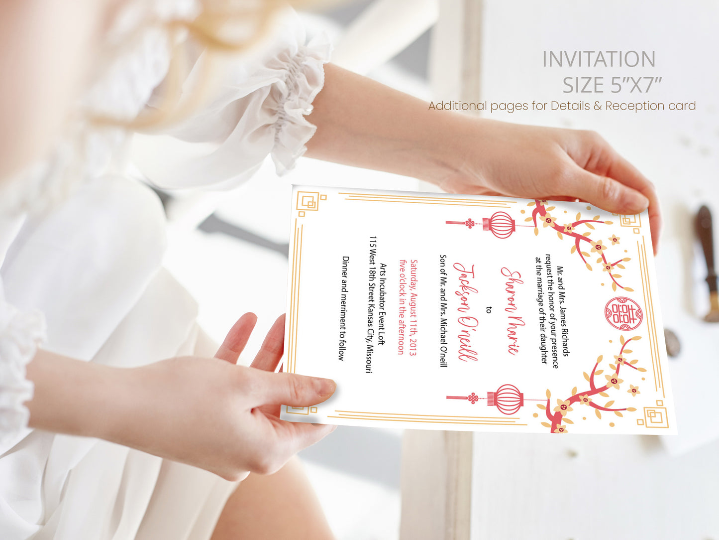 Cute Chinese Wedding, Tea Ceremony, invitation Template #cnwc210501