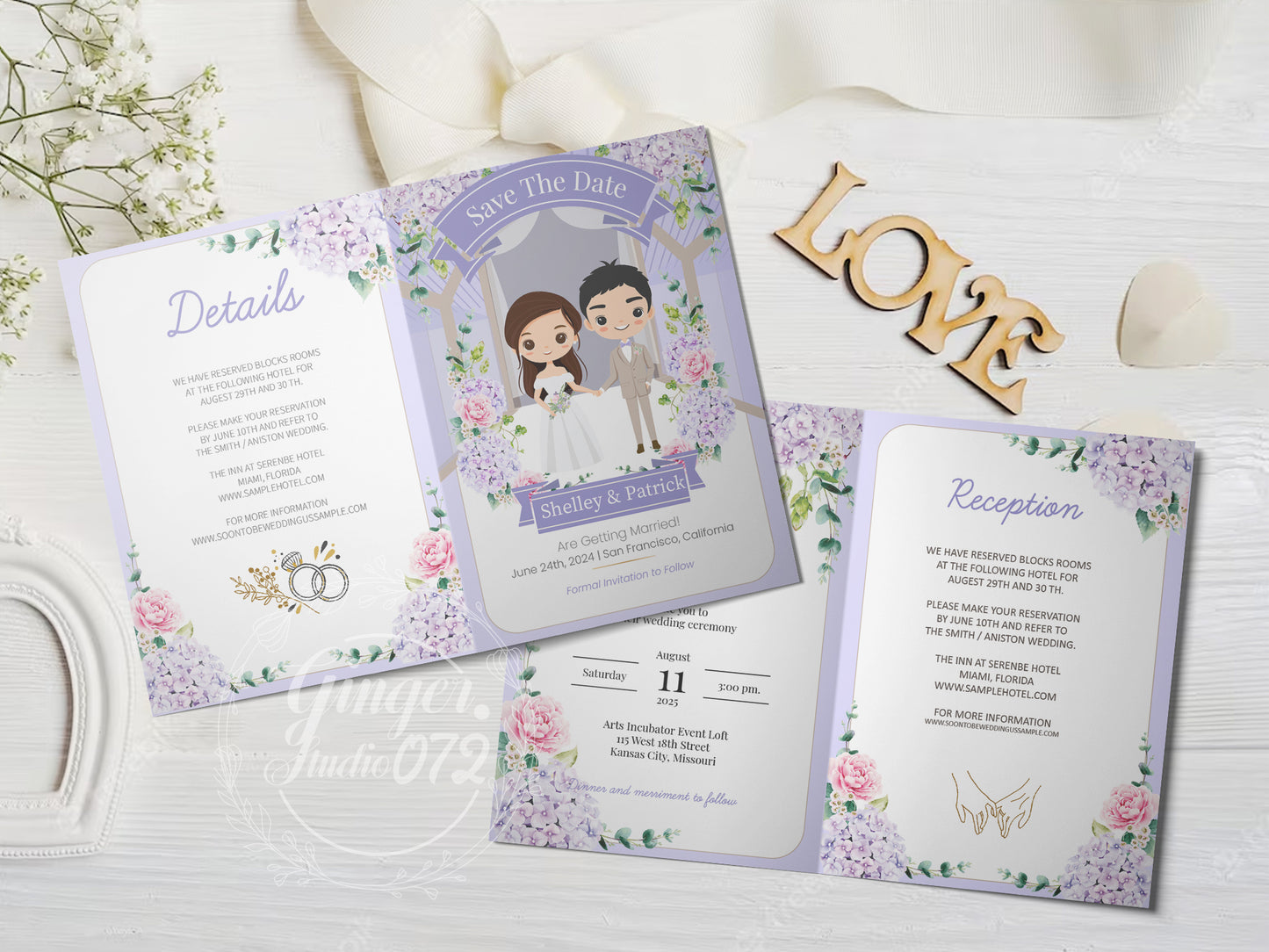 Cute Wedding Invitation, E-invitation, Digital Template #ctwd230701