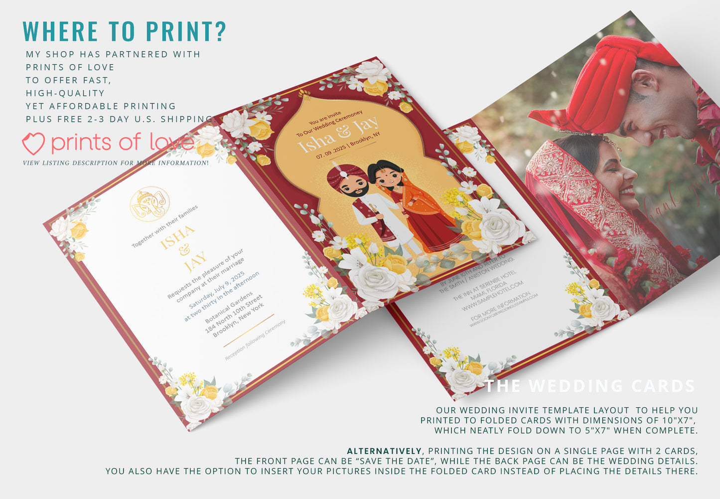 Cute Indian/Hindu wedding invite, Haldi/Mehndi/Sangeet, Customize template #idwc210201