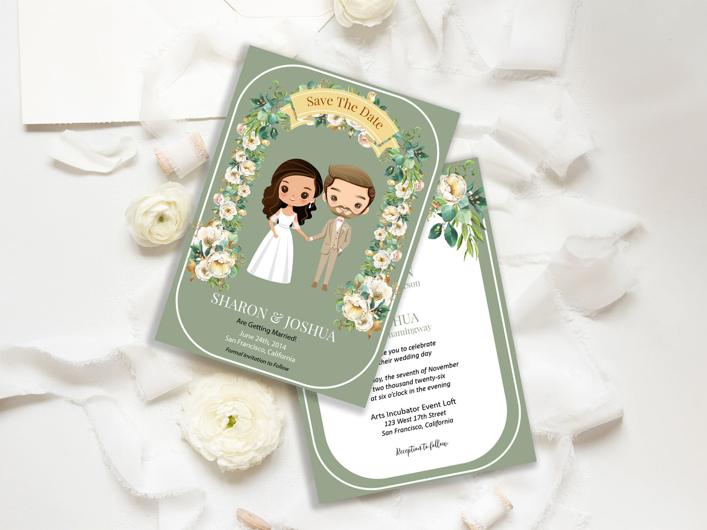 Cute Wedding Invitation, E-Invitation, Digital Template #CTWD230601