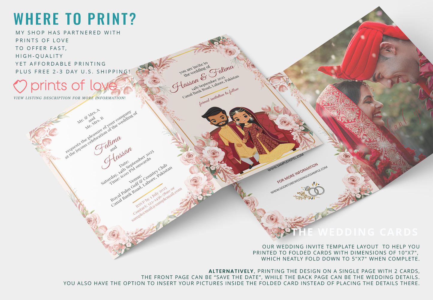 Cute Indian/Hindu wedding invite, Haldi/Mehndi/Sangeet, Customize template #idwc210601