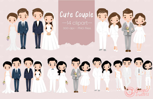 A Cute Couple Clip Art (small commercial license) #ccgs2401010