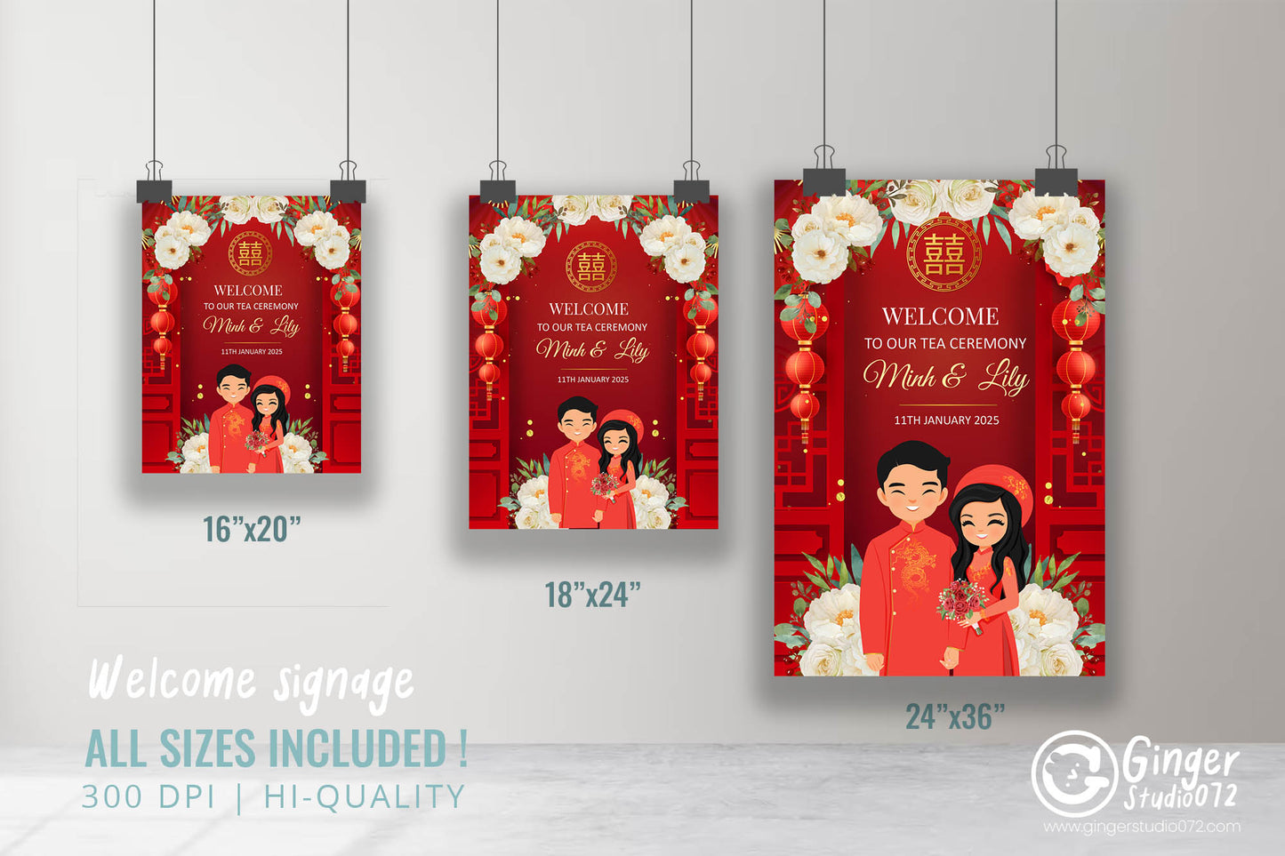 DIY Cute Vietnamese Tea Ceremony Sign | Customizable Template #vnws240102