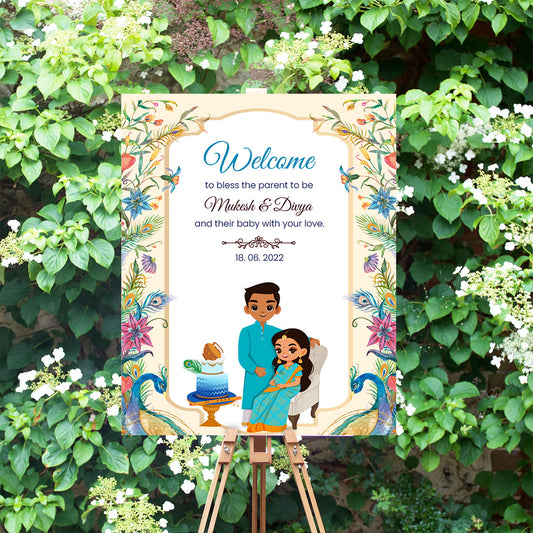 Cute Baby Shower sign, Valaikaapu, Seemantham, Customize Template #wcsl2201201