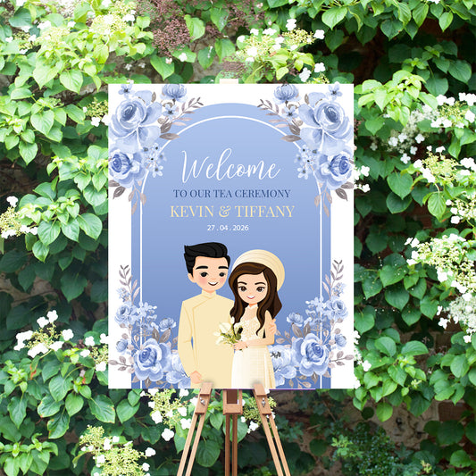 Cute Vietnamese Wedding, Tea ceremony, Welcome signage template #wcsl230604